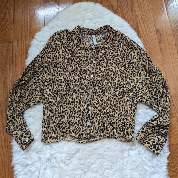 Zara leopard print button down shirt small - Picture 6 of 15